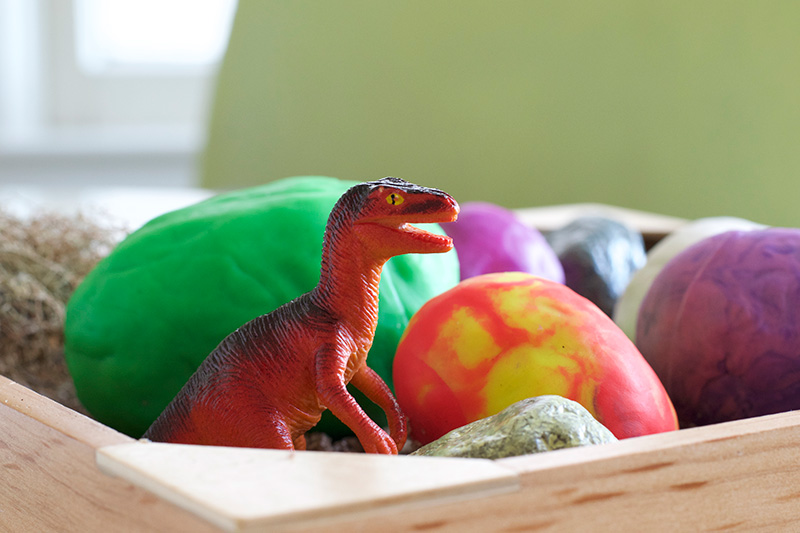 Making Play-Doh Dinosaur Eggs - Little Fish