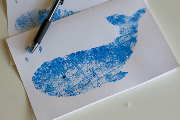 How to Make Easy Stencilled Whale Cards - Little Fish