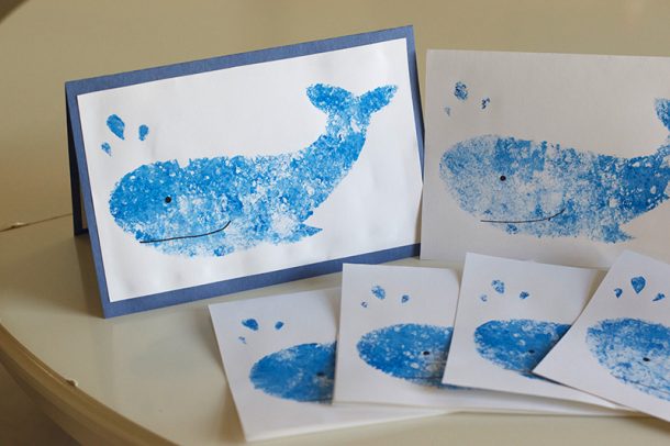 How to Make Easy Stencilled Whale Cards - Little Fish