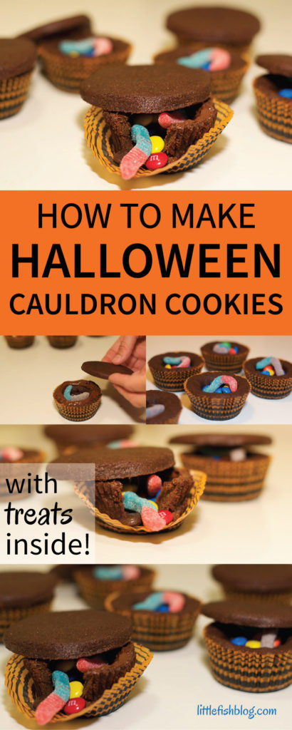 Halloween Surprise Cauldron Cookies (with Treats Inside!) - Little Fish