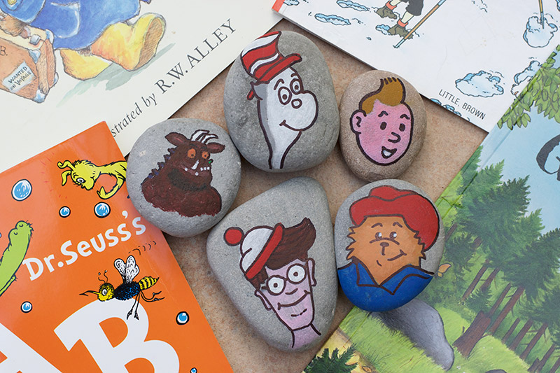Book Character Painted Rock Craft