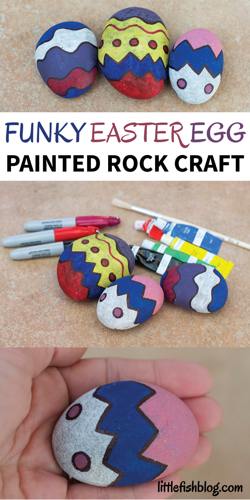 Puffy Paint Easter Egg Rocks – Tulip Color Crafts