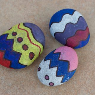 Funky Easter Egg Painted Rock Craft