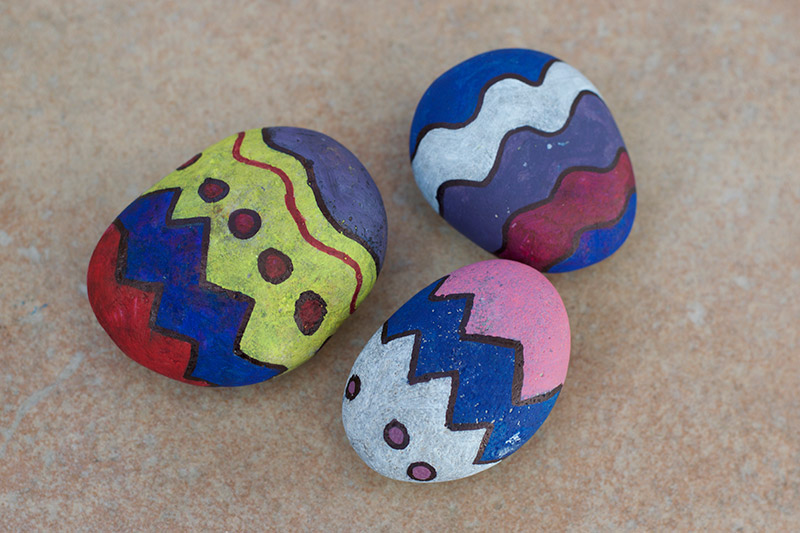 Funky Easter Egg Painted Rock Craft Little Fish