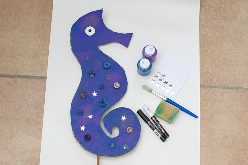 Make a Seahorse Hobby Horse (With Things You Have At Home