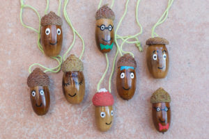 Painted Acorn People Decorations