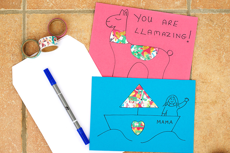 Llama and Boat Washi Tape Cards