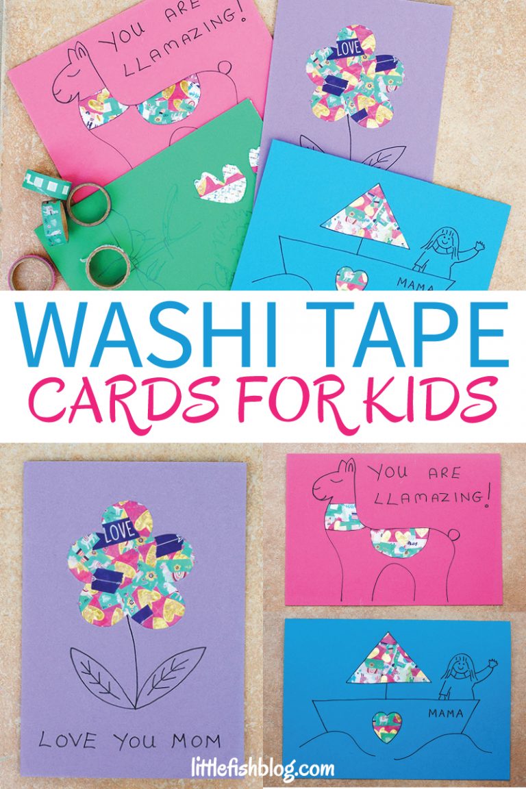 Washi Tape Cards for Kids to Make - Little Fish