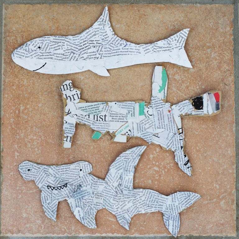 Recycled Newspaper Shark Craft for Kids - Little Fish