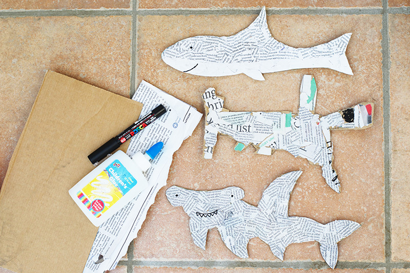 Recycled Newspaper Shark Craft