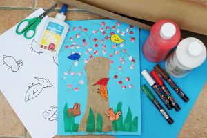 Woodland Animals Tree Collage - With Free Printable