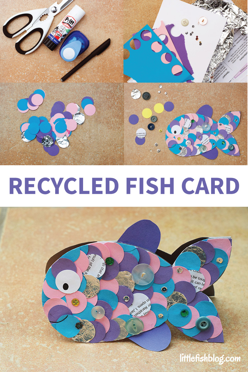 Recycled Fish Card Craft That Kids Can Make - Little Fish