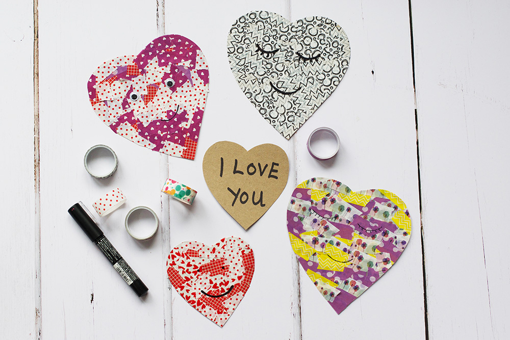 Simple Washi Tape Hearts - I Can Teach My Child!
