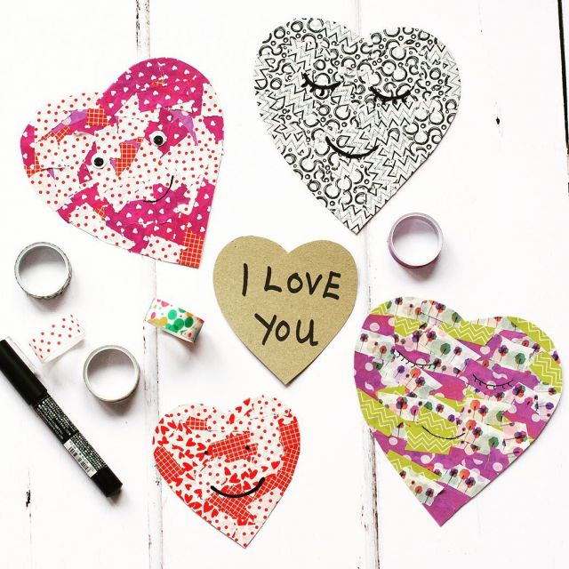 Washi Tape Hearts {No Mess Valentine's Day Craft for Kids} – The